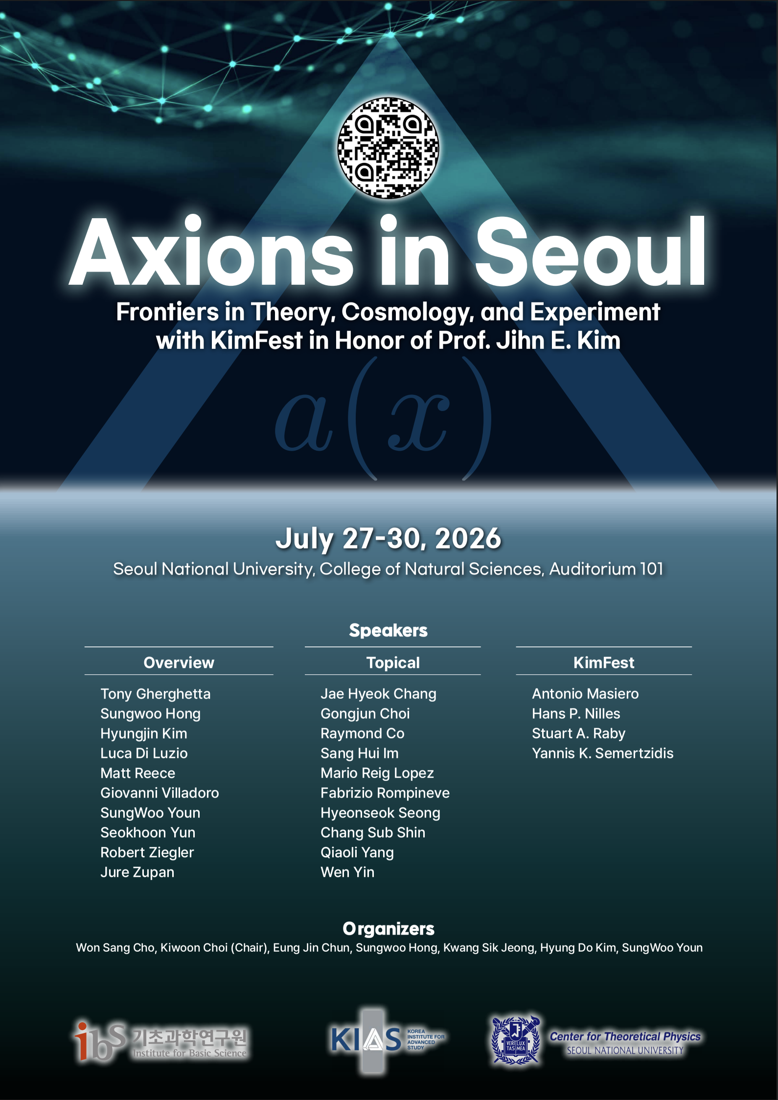 Official poster for Axions in Seoul 2026